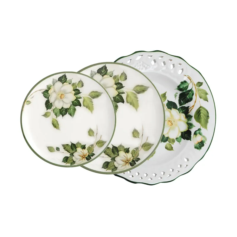 Love Tiffani Servizio Tavola 18 Pezzi Country Camelie in Ceramica Occasione Imperdibile