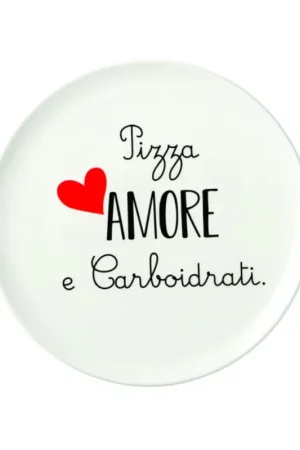 Saldi Love Tiffani Piatto Pizza D31 cm Pizza Amore e Carboidrati