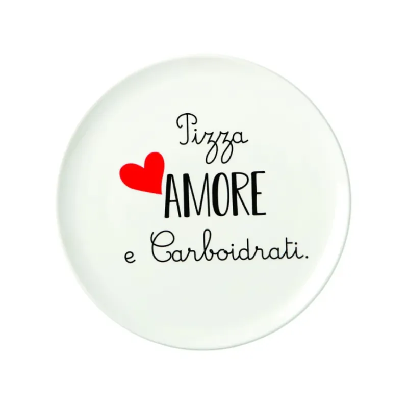 Saldi Love Tiffani Piatto Pizza D31 cm Pizza Amore e Carboidrati