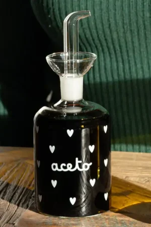 Simple Day Bottiglia Aceto Cuori in vetro 350ml Ultima Occasione