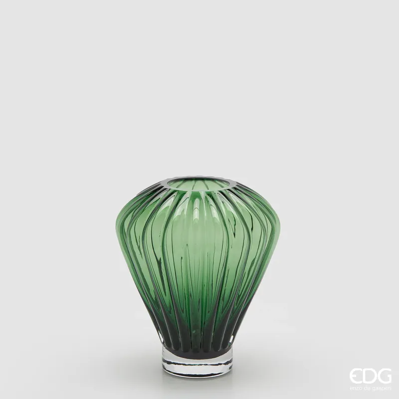 EDG Enzo De Gasperi Vaso Diamante in Vetro H20 cm Verde Scelto Dai Clienti