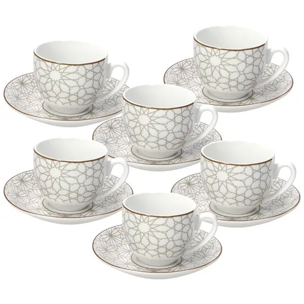 Acquista Ora Tognana Set 6 Tazzine da Caffè Madison Habana con Piattino in Porcellana