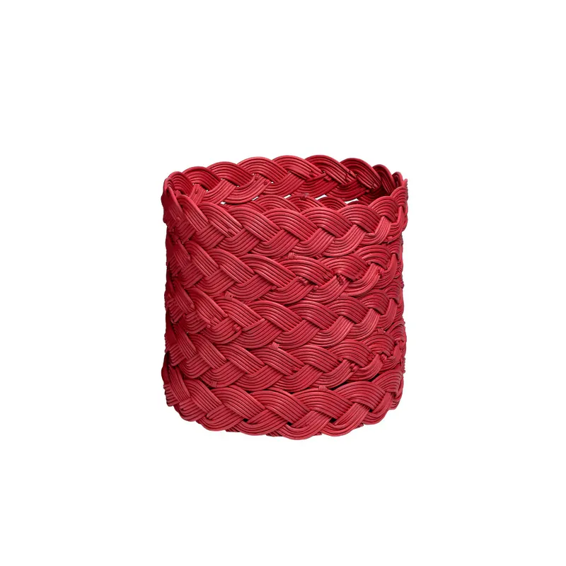 Occasione Bitossi Home Cesto Rotondo Small Treccia H30xD32 cm Rosso
