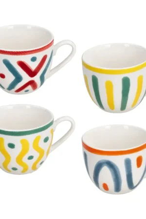 Compra Online Tognana Set 4 Tazzine da Caffè Iris Vietri 90cc in Porcellana