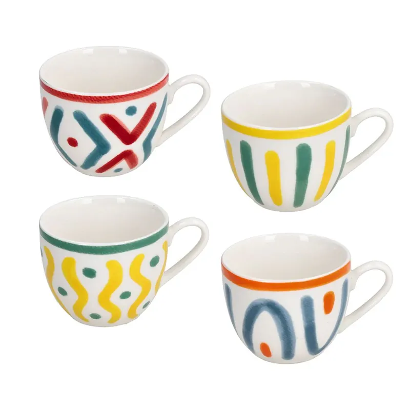 Compra Online Tognana Set 4 Tazzine da Caffè Iris Vietri 90cc in Porcellana