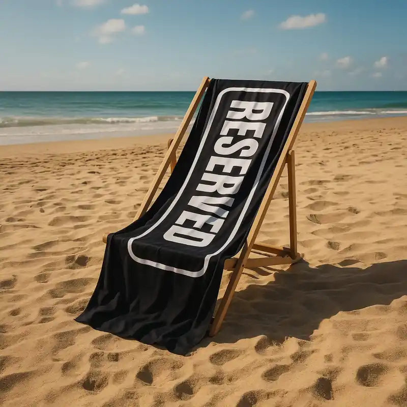 Occasione Fisura Telo Mare Reserved in Microfibra 180x100 cm con Picchetti