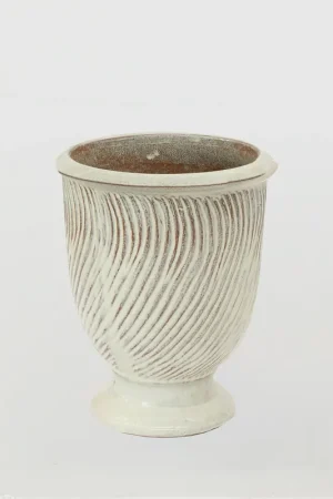 Consegna Rapida EDG Enzo De Gasperi Vaso Glaze Atlas Anfora H52 D42 cm Bianco