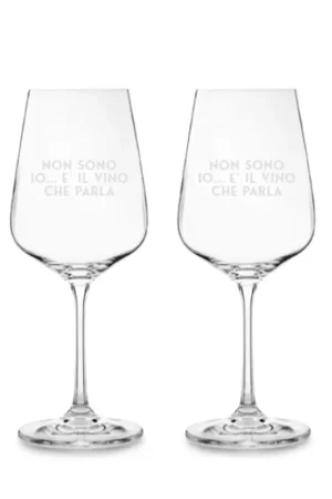 Spedizione Espresso Set 2 Calici Vino Non Sono io è Il Vino Che Parla in Vetro
