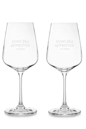 Occasione Set 2 Calici Vino in Vetro Suocera Approved