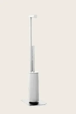 Colombo Square piantana portarotolo portascopino bianco opaco b99070bm Reso Gratuito