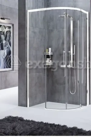 Novellini Rose Rosse R Box Doccia curvo 80x100 su pavimento Vetro Satin Profilo Bianco Opaco Spedizione Espresso