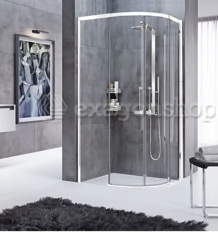 Novellini Rose Rosse R Box Doccia curvo 80x100 su pavimento Vetro Satin Profilo Bianco Opaco Spedizione Espresso