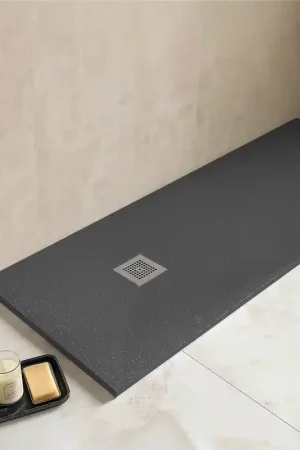 A Buon Prezzo Piatto Doccia 80x120 Desio effetto pietra in Mineralmarmo Antracite