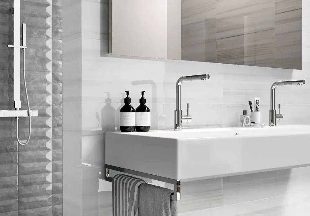 Pavimento Rivestimento 73X296 mm Effetto Marmo Bianco Lasa Lucido Ceramica Sant Agostino Themar CSABILK730 Prezzo Ridotto