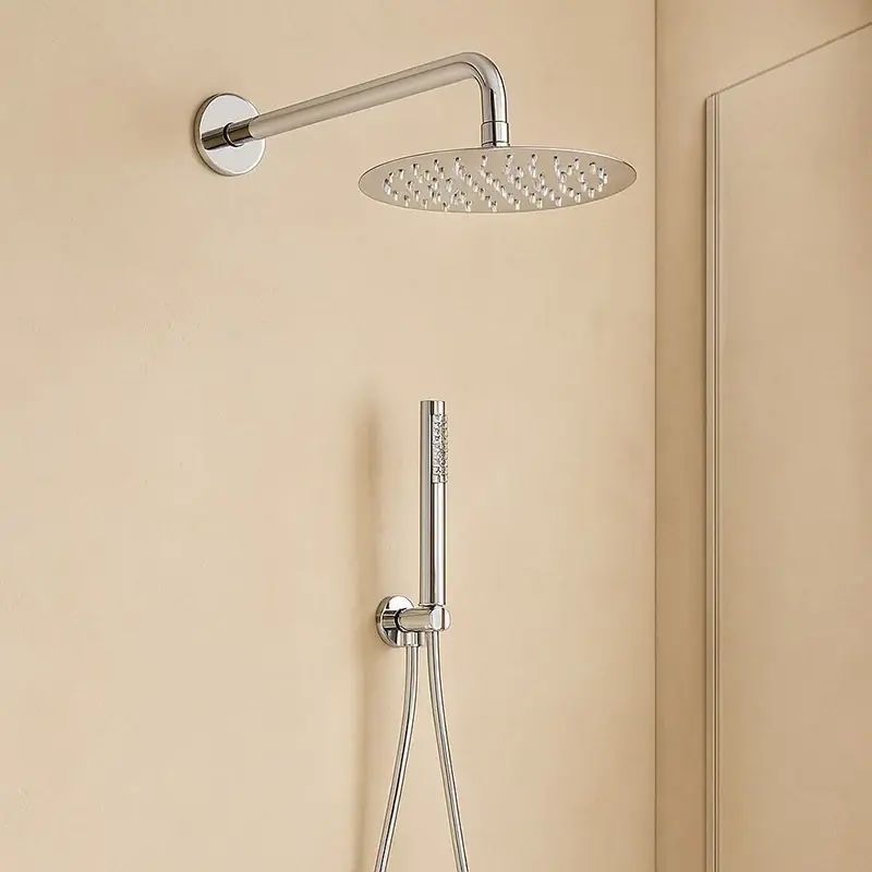 Set soffione doccia 30 cm tondo Smart braccio 30 cm e doccetta cromo Offerta