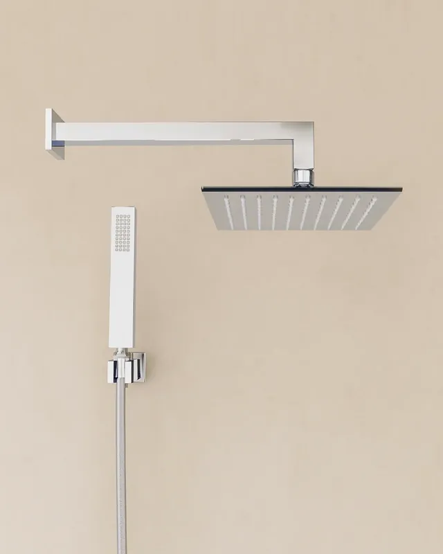 Offerta Del Giorno Set soffione doccia 30x30 quadro Smart braccio 30 cm e doccetta cromo
