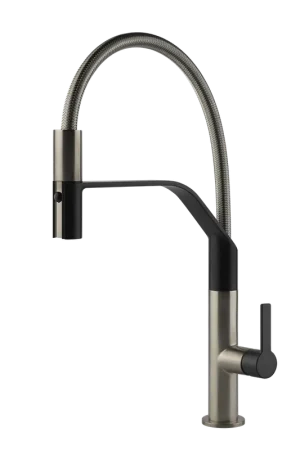 Miscelatore Cucina Semi Pro con Canna Girevole E Doccetta Estraibile Doppio Getto Finox Nero Opaco Mesh 60005 Gessi Offerta Limitata