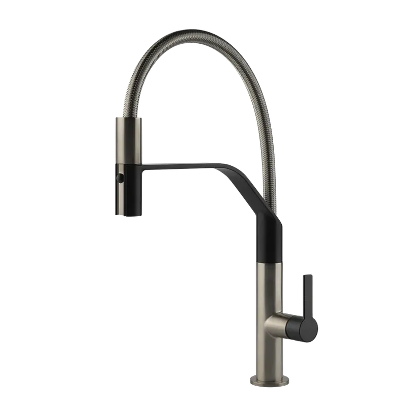 Miscelatore Cucina Semi Pro con Canna Girevole E Doccetta Estraibile Doppio Getto Finox Nero Opaco Mesh 60005 Gessi Offerta Limitata