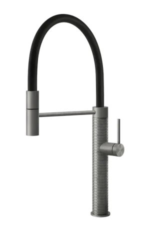 Miscelatore Cucina Semi Pro con Canna Girevole E Doccetta Estraibile 1 Getto Acciaio Spazzolato Flessa 60010 Gessi Popolare