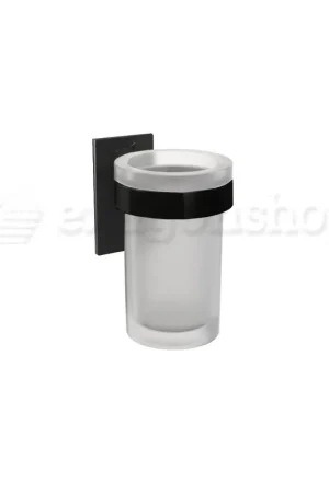 Bicchiere Portaspazzolini a muro in vetro acidato Nero Satinato Cosmic Stick 2763653 Subito Disponibile