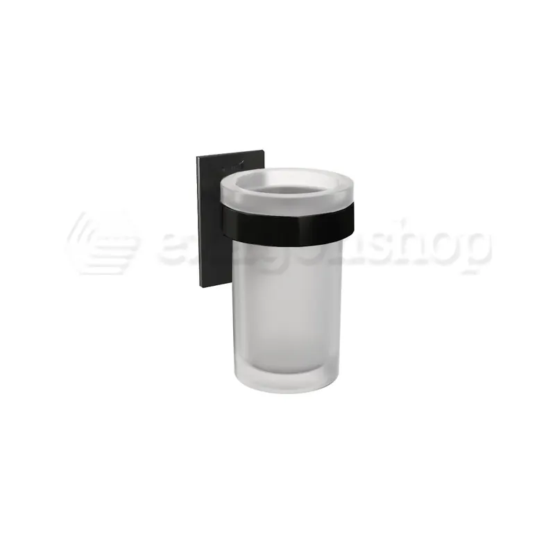 Bicchiere Portaspazzolini a muro in vetro acidato Nero Satinato Cosmic Stick 2763653 Subito Disponibile