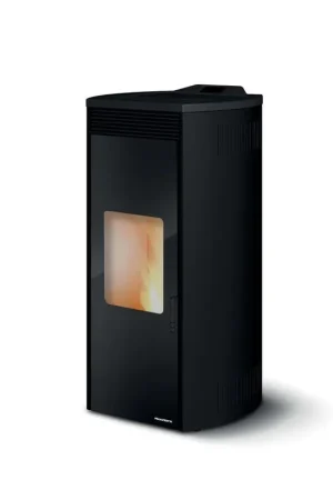 Palazzetti Giorgia 12 Ecofire Stufa A Pellet Ad Aria 12kw Con Top In Ghisa E Rivestimento Stondato Nero Sconto