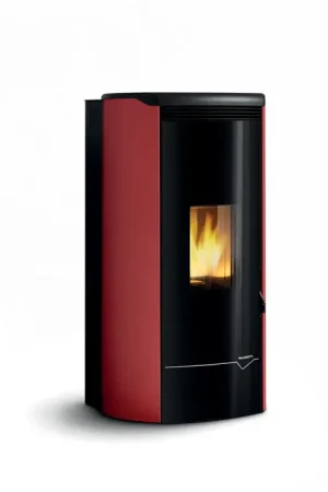 Offerta Del Giorno Stufa A Pellet ecofire ad acqua e aria 14kw Con Top In Ghisa e Acciaio Rosso Palazzetti Jackie Idro 14