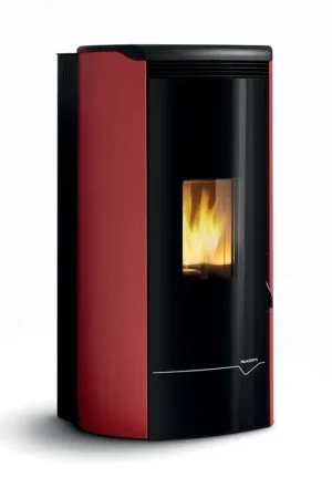 Stufa A Pellet Ecofire Ad Acqua e aria 20kw Con Top In Ghisa e Acciaio Rosso Palazzetti Jackie Idro 20 Acs Prezzo Ridotto
