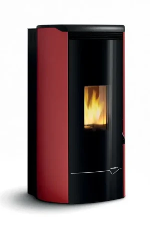 Offerta Lampo Stufa A Pellet ecofire ad acqua o aria 20kw Con Top In Ghisa e Acciaio Rosso Palazzetti Jackie Idro 20
