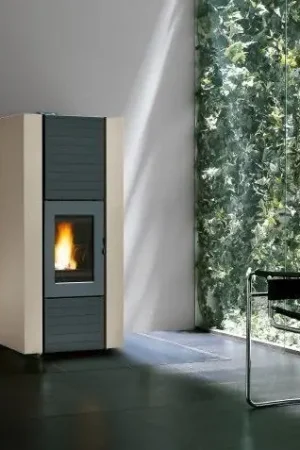 Stufa ermetica a Pellet Ecofire Ad Acqua con top in ghisa e acciaio Avorio Palazzetti Martina Idro Lux 15 Offerta Lampo