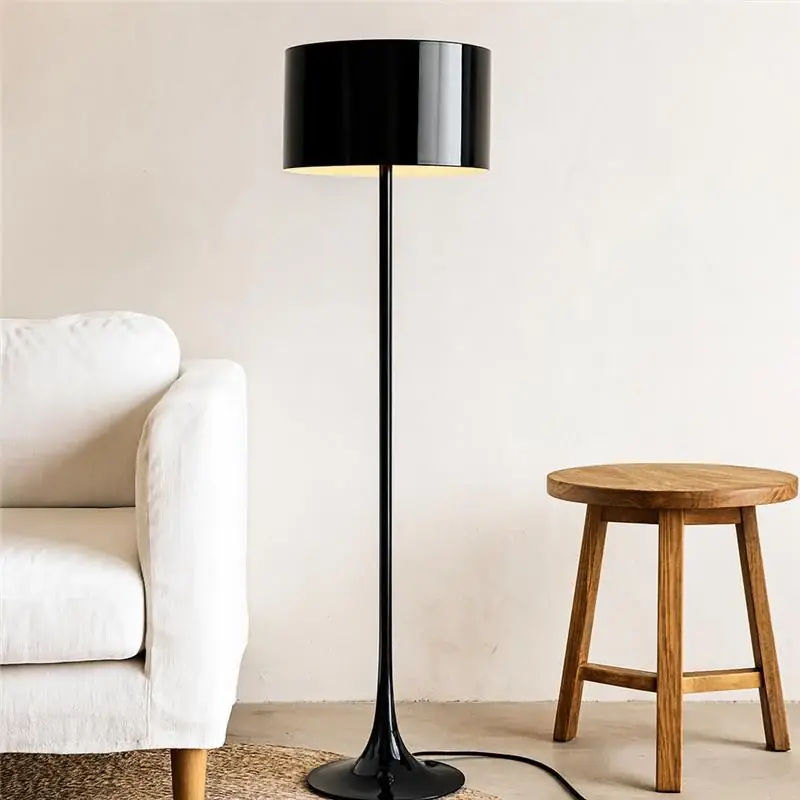 A Buon Prezzo Flos Spun Light Floor Lampada a pavimento Nero lucido F6612030