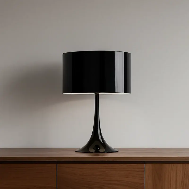 Flos Spun Light Table 1 Lampada da tavolo Nero lucido F6610030 Prezzo Basso