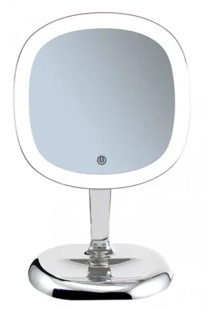 Specchio ingranditore x3 Monofacciale Quadrato Con illuminazione Led in abs cromo Koh-i-noor K601KK Popolare