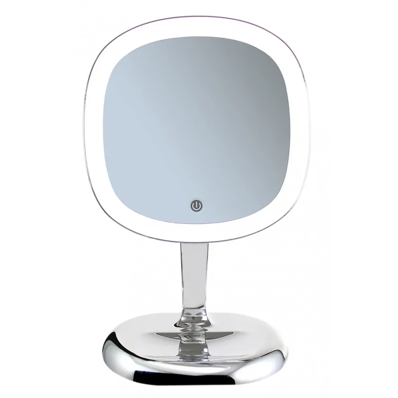 Specchio ingranditore x3 Monofacciale Quadrato Con illuminazione Led in abs cromo Koh-i-noor K601KK Popolare