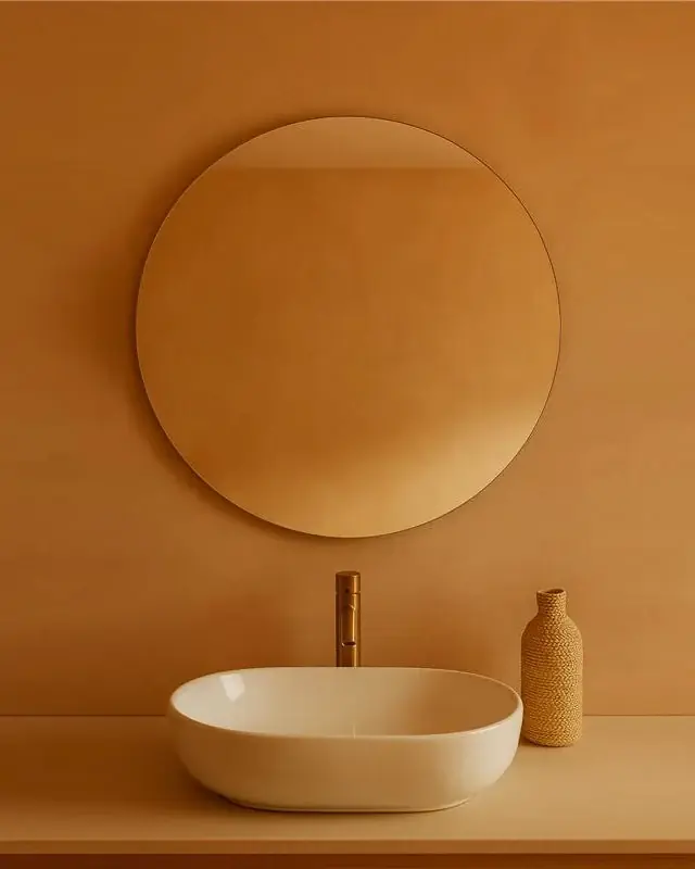 Spedito Oggi Specchio 70 cm Bagno Eko tondo con telaio in lamiera zincata