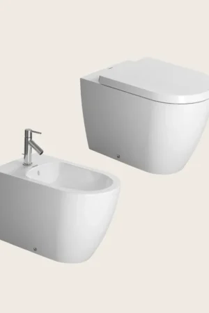 Duravit Me By Starck coppia sanitari Vaso E Bidet A Pavimento Con Sedile Normale Bianco Prezzo Basso