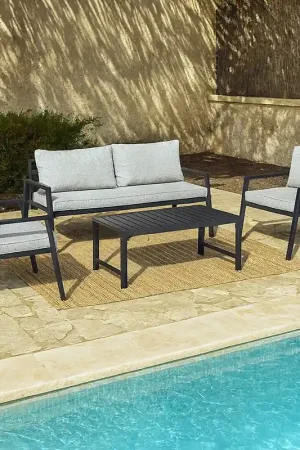 Andrea Bizzotto Lorillard Salotto da Giardino New Antracite 0662632 Ultime Pezzi