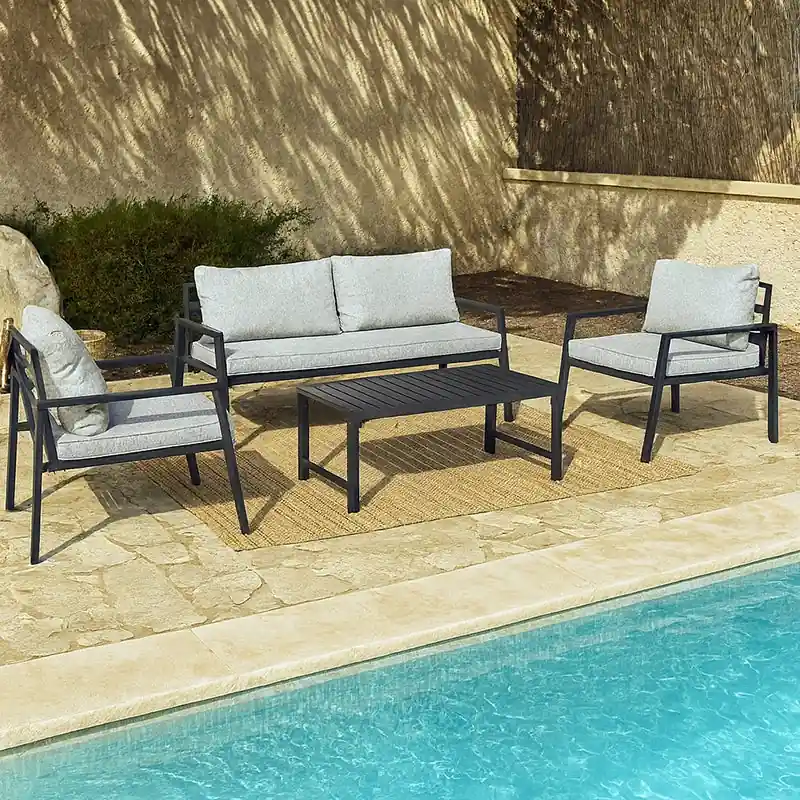 Andrea Bizzotto Lorillard Salotto da Giardino New Antracite 0662632 Ultime Pezzi