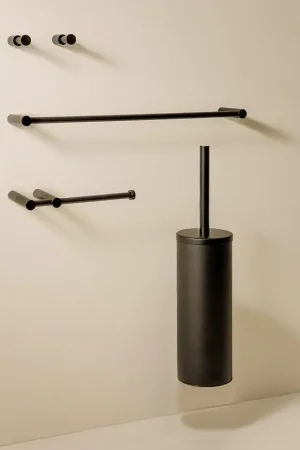 Cosmic Logic Set Accessori bagno scopino a muro 5pz Nero Satinato Economico