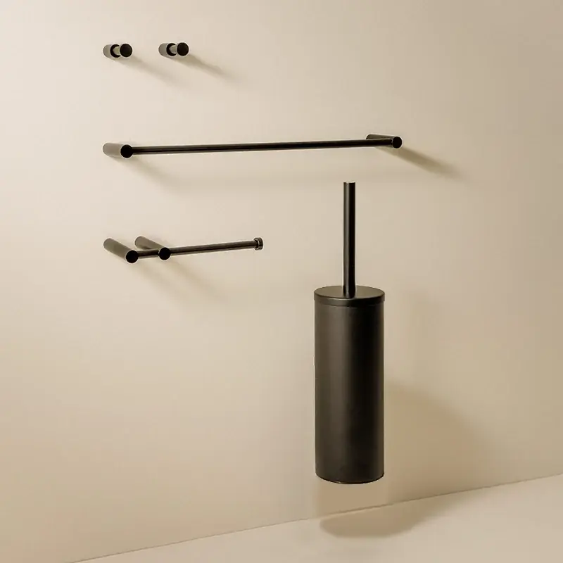 Cosmic Logic Set Accessori bagno scopino a muro 5pz Nero Satinato Economico
