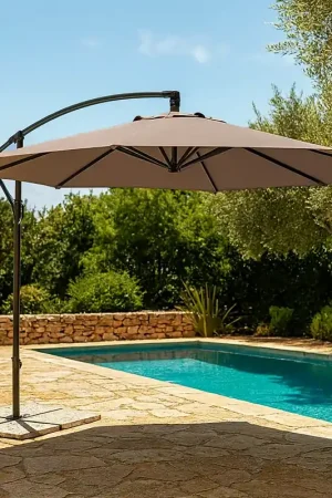 Bizzotto Texas ombrellone 3 m tortora antivento girevole senza marmette 0795699 Prezzo Di Fabbrica