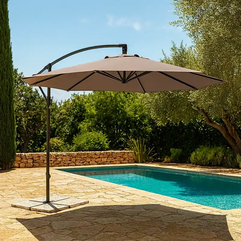 Bizzotto Texas ombrellone 3 m tortora antivento girevole senza marmette 0795699 Prezzo Di Fabbrica