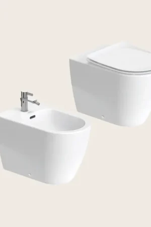 Duravit Soleil coppia sanitari filo muro a Pavimento Con Sedile Bianco Promozione