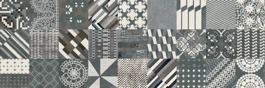 Mutina Azulej Combination decoro Piastrella Smaltata Cm 20x20 Seconda Scelta 27 Pattern Nero Acquista Ora