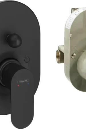Spedito Oggi Miscelatore doccia con deviatore e corpo Incasso a muro Nero Opaco Hansgrohe Rebris S 72448670