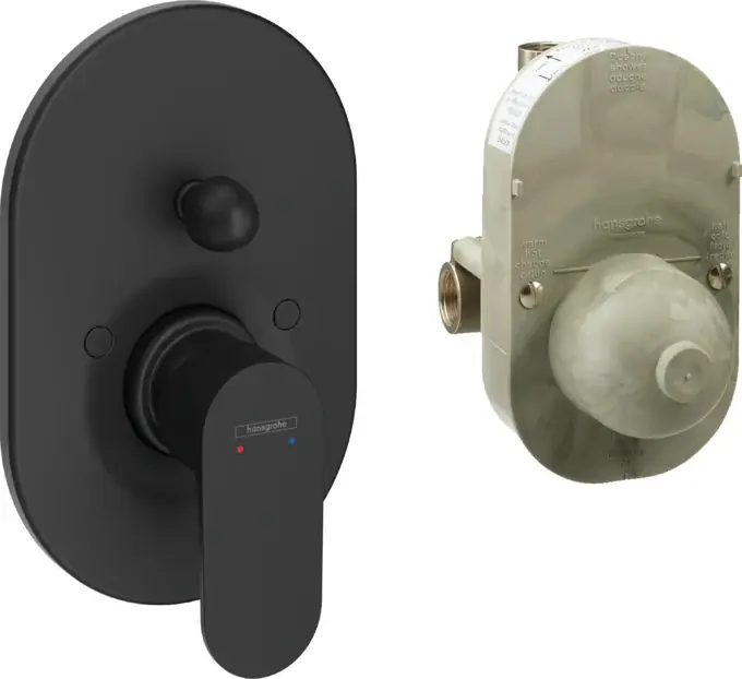 Spedito Oggi Miscelatore doccia con deviatore e corpo Incasso a muro Nero Opaco Hansgrohe Rebris S 72448670