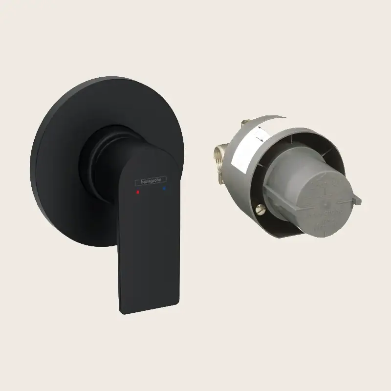 Reso Gratuito Hansgrohe Rebris E Miscelatore doccia con corpo Incasso a muro Nero Opaco 72658670