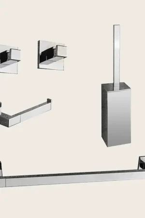 Colombo BasicQ Set accessori bagno portasciugamani cromo 5pz Saldi