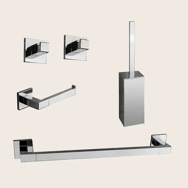 Colombo BasicQ Set accessori bagno portasciugamani cromo 5pz Saldi