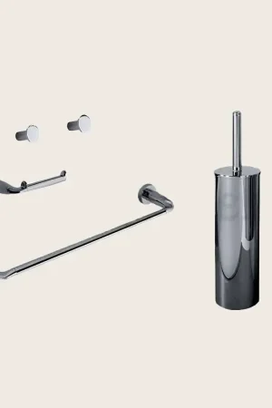 Colombo Basic set accessori bagno portasciugamani 5pz Cromo Nuovo Arrivo